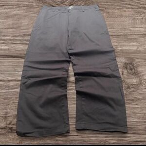 34x30 Dark Grey Straight Wide Leg Dress Pants Y2K Grunge 2000s Vintage